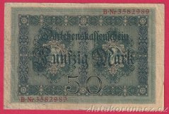 Německo - 50 mark 5.8.1914 - série B -7-m.číslovač