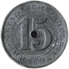 Německo - München - 15 pfennig 1918