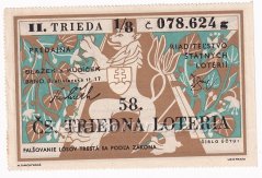 Los - 42 kčs - 58. Československá třídní loterie II. - G r.1948