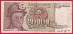 Jugoslávie - 20 000 Dinara 1987