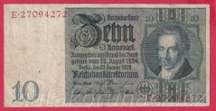 Německo - 10 Reichsmark 22.1.1929 - série E-G 8 M.Č.