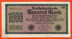 Německo - 1000 mark 15.9.1922 - série Ca-RB