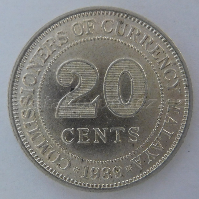 Malaya - 20 cents 1939