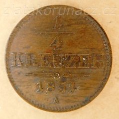 1/4 krejcar 1851 A