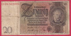 Německo - 20 Reichsmark 22.1.1929 - série O-L- 8 m.č.
