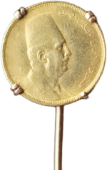 Zlatá mince - Egypt - 20 Piastrů (Qirsh) 1923 Fuad I. ve zlaté obruči s jehlou