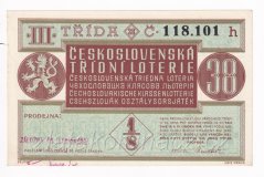 Los - 15 kč - 38. Československá třídní loterie III. - H r.1938