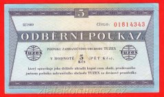 5 Tkčs - Tuzexová poukázka 1989/II