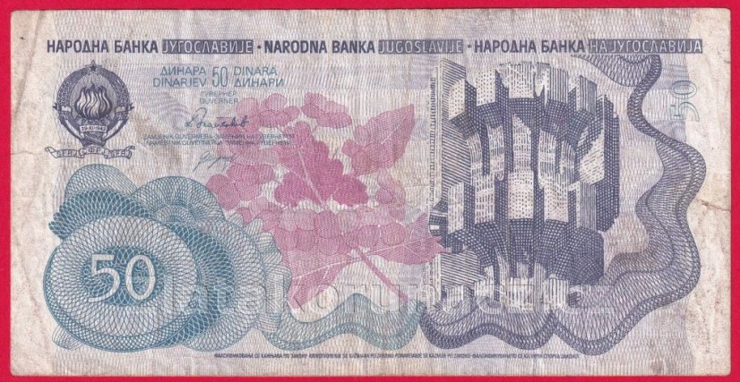 Jugoslávie - 50 Dinara 1990