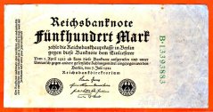 Německo - 500 mark 7.7.1922 - série B - zel.8 m.č.