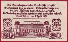 Bad Ischl - 20 haléřů - 1920