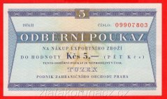 5 Tkčs - Tuzexová poukázka 1974/II