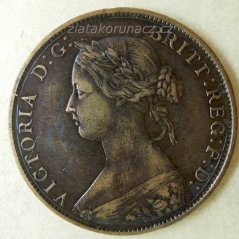 Anglie - 1/2 penny 1862