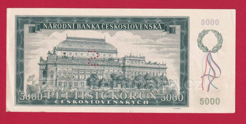 5000 Kčs 1945 12 A,perf."S"
