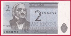 Estonsko - 2 Krooni 1992