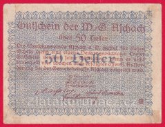 Aschach - 50 haléřů - 1920 - modrá
