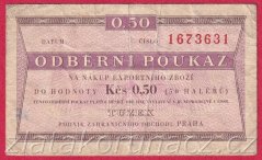 0,50 TKčs-Tuzexová poukázka z let 1962-69