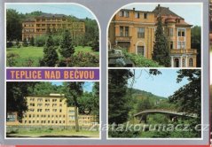 Teplice nad Bečvou - historické budovy, most přes řeku
