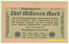 Německo - 5 000 000 Mark 20.8.1923 - série N 11
