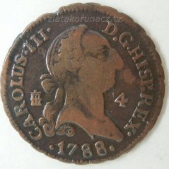 Španělsko - 4 maravedis 1788