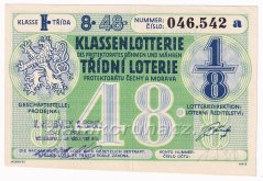 Los - 20 k - 48. Třídní loterie Protektorátu II. - A r.1943
