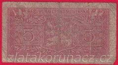 5 Kčs b.l. 1945 TV