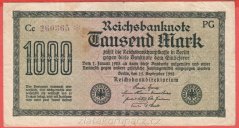 Německo - 1000 mark 15.9.1922 - série Cc-PG