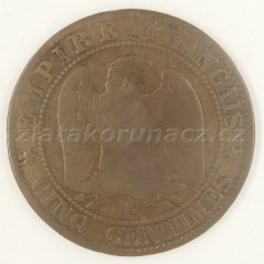 Francie - 5 centimes 1853 B