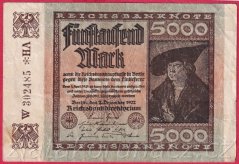 Německo - 5000 mark 2.12.1922 - série W - HA