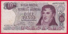 Argentina - 10 pesos 1975-1976 D