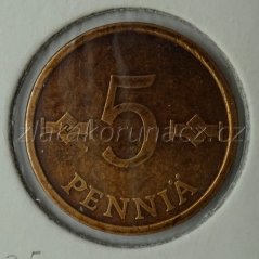 Finsko - 5 penniä 1975