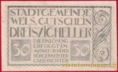Wels - 30 haléřů - 1921 - černá