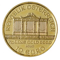 Zlatá mince Rakouska - 1/10 Oz Philharmoniker 2020