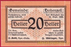 Hohenzell - 20 haléřů - 1920