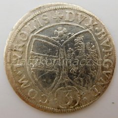 Tyrolsko - 3 krejcar 1656 Arcivévoda Ferdinand Tyrolský