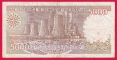 Turecko - 5 000 lira 1970(1990)