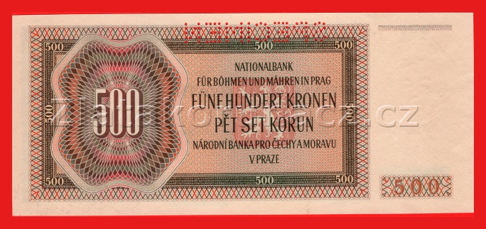 500 Korun 1942 I. vydání  D