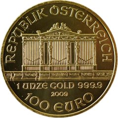 Zlatá mince Rakouska - 1 Oz Philharmoniker 2009