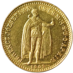 Zlatá mince Rakousko - Uhersko - 10 Koruna 1909 K.B.