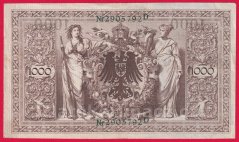 Německo - 1000 mark 21.4.1910 - série D-G-zelená