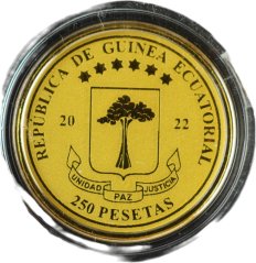 Zlatá mince Rovníková Guinea - 250 Pesetas 2022 - Andrew Jackson