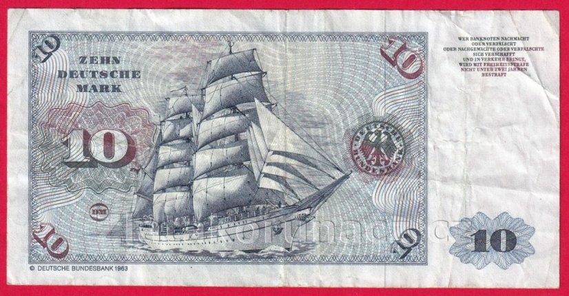 Německo - Západní - 10 Mark 1980 CJ
