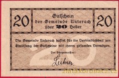 Unterach am Attersee - 20 haléřů - 1920