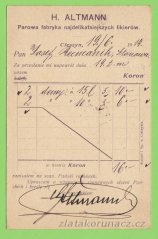 Rakousko - razítko Těšín 1, H.Altmann, fabryka likierów