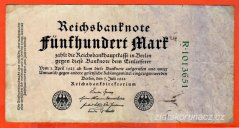 Německo - 500 mark 7.7.1922 - série R - zel.7 m.č.