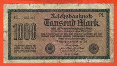Německo - 1000 mark 15.9.1922 - série Cc-PL