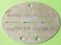 Německo - Identifikační známka vojáka (hliník)