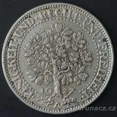 Německo - Výmar - 5 marka 1927 A