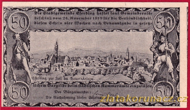 Eferding - 50 haléřů - 1920 - černý tisk