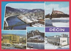 Děčín - celk. pohled, zámek, hotel, restaurace, Pastýřská stěna